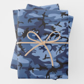 Marine Blauwe Camouflage, Militair, Leger Inpakpapier Vel (In situ)