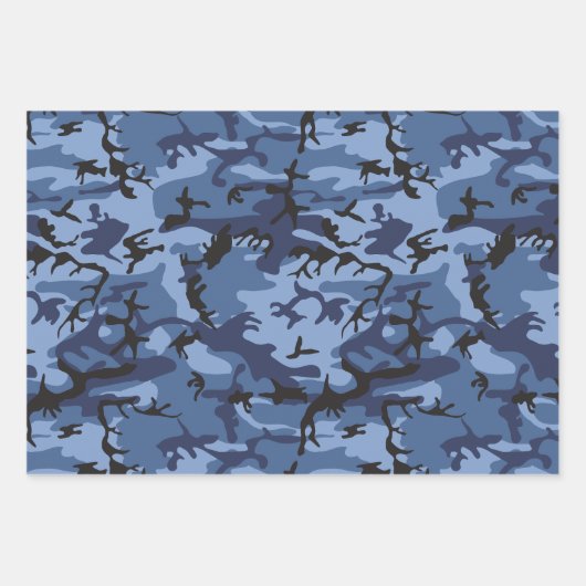 Marine Blauwe Camouflage, Militair, Leger Inpakpapier Vel (Voorkant)