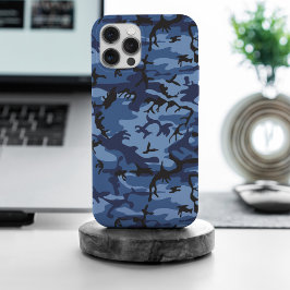 Marine Blauwe Camouflage, Militair, Leger iPhone 15 Pro Max Case