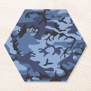 Marine Blauwe Camouflage, Militair, Leger Kartonnen Onderzetters
