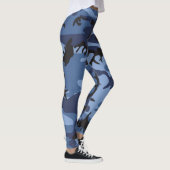 Marine Blauwe Camouflage, Militair, Leger Leggings (Rechts)