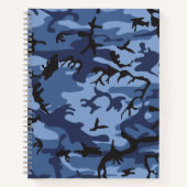 Marine Blauwe Camouflage, Militair, Leger Notitieboek (Voorkant)