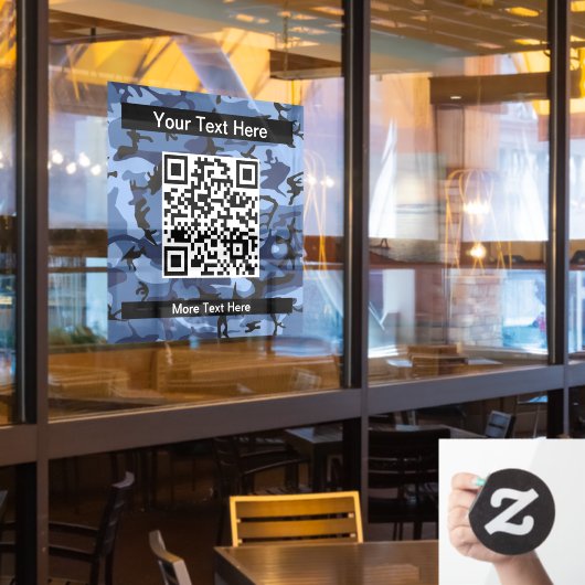 Marine Blauwe Camouflage, Militair, Leger Raamsticker (Restaurant Raam)