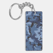 Marine Blauwe Camouflage, Militair, Leger Sleutelhanger (Voorkant Links)