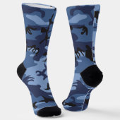 Marine Blauwe Camouflage, Militair, Leger Sokken (Gebogen)