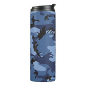 Marine Blauwe Camouflage, Militair, Leger Thermosbeker (Gedraaid links)