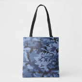 Marine Blauwe Camouflage, Militair, Leger Tote Bag (Voorkant)