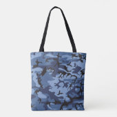 Marine Blauwe Camouflage, Militair, Leger Tote Bag (Achterkant)
