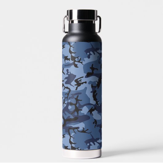 Marine Blauwe Camouflage, Militair, Leger Waterfles (Voorkant)