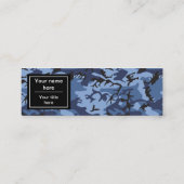 Marine blauwe camouflage, militair patroon, leger mini visitekaartje (Achterkant)