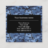 Marine blauwe camouflage, militair patroon, leger vierkante visitekaartje (Voorkant)