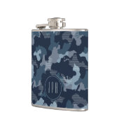 Marine Blauwe Camouflage Militaire Patroon Monogra Heupfles (Links)