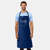 Marine blauwe Chef Master Daddy Gepersonaliseerd J Schort (Gedragen)