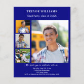 Marine blauwe foto Graduation Party uitnodiging (Voorkant)