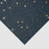 Marine Blauwe & Gouden Sterren | Kerstmis Tissuepapier (Detail)