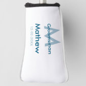 Marine blauwe groomsman naam letter datum mannelij golfheadcover (Draai 90)