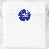 Marine blauwe hibiscus ronde sticker (Tas)