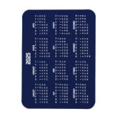 Marine Blauwe Kalender 2025 Kleine flexibele magne Magneet (Verticaal)