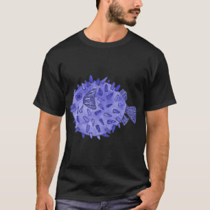 Marine Blauwe Kogelvis Watercolorontwerp T-shirt