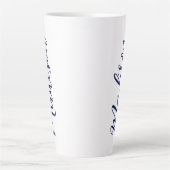 Marine Blauwe Naam Handgeschreven Script Custom Latte Mok (Voorkant)