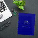 Marine blauwe naam monogram 2025 planner<br><div class="desc">Een marineblauwe achtergrond,  witte tekst. Personaliseer en voeg uw voornaam,  monogram initialen en volledige naam,  een titel jaar 2025 (of elk jaar).</div>