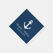 Marine blauwe nautische ankers wegen bruiloft serv servet (Hoek)