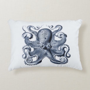 Marine blauwe octopus illustratie door Ernst Haeck Accent Kussen