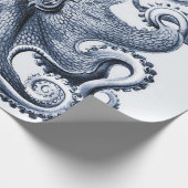 Marine blauwe octopus illustratie door Ernst Haeck Cadeaupapier (Hoek)