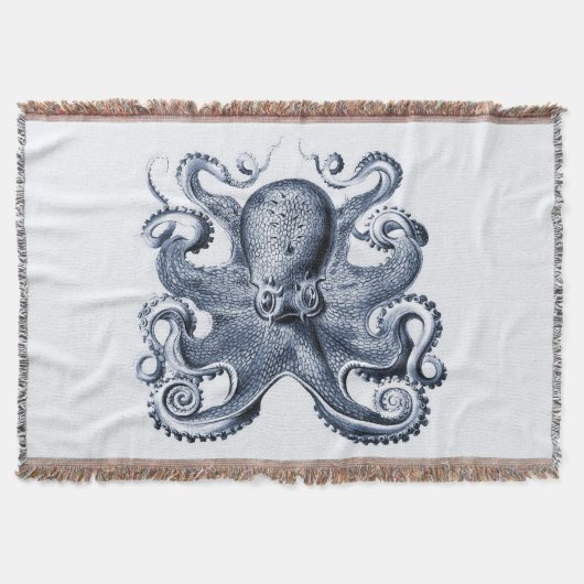 Marine blauwe octopus illustratie door Ernst Haeck Deken (Voorkant)