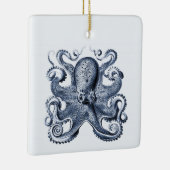 Marine blauwe octopus illustratie door Ernst Haeck Keramisch Ornament (Rechts)