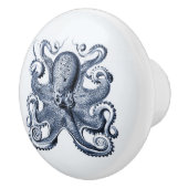 Marine blauwe octopus illustratie door Ernst Haeck Keramische Knop (Rechts)