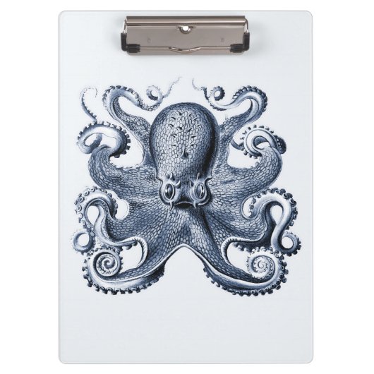 Marine blauwe octopus illustratie door Ernst Haeck Klembord (Voorkant)