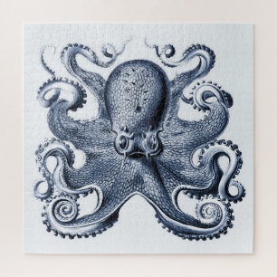 Marine blauwe octopus illustratie door Ernst Haeck Legpuzzel