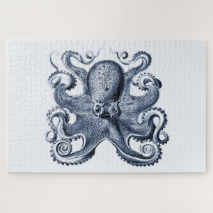 Marine blauwe octopus illustratie door Ernst Haeck Legpuzzel