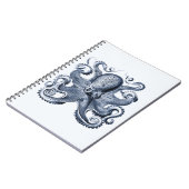 Marine blauwe octopus illustratie door Ernst Haeck Notitieboek (Linkerzijde)