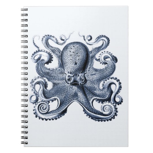 Marine blauwe octopus illustratie door Ernst Haeck Notitieboek (Voorkant)