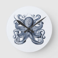 Marine blauwe octopus illustratie door Ernst Haeck