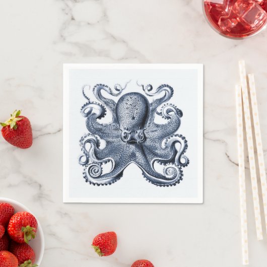 Marine blauwe octopus illustratie door Ernst Haeck Servet (Insitu)