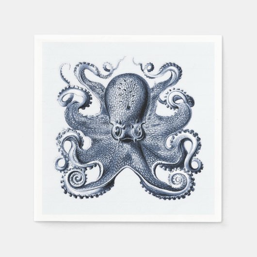 Marine blauwe octopus illustratie door Ernst Haeck Servet (Voorkant)