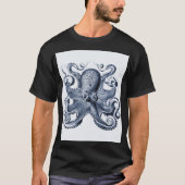 Marine blauwe octopus illustratie door Ernst Haeck T-shirt (Voorkant)