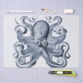 Marine blauwe octopus illustratie door Ernst Haeck Tissuepapier (Craft)