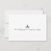 Marine Blauwe Octopus Koraal Nautisch Strand Weddi RSVP Kaartje (Achterkant)