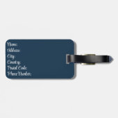 Marine blauwe octopus nautische illustratie bagagelabel (Achterkant horizontaal)