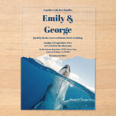 Marine Blauwe Onderwater Walvis Zomer Kustbruiloft Acryl Uitnodigingen (Voorkant)