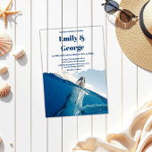 Marine Blauwe Onderwater Walvis Zomer Kustbruiloft Acryl Uitnodigingen