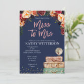 Marine blauwe reisuitnodiging kaart (Staand voorkant)