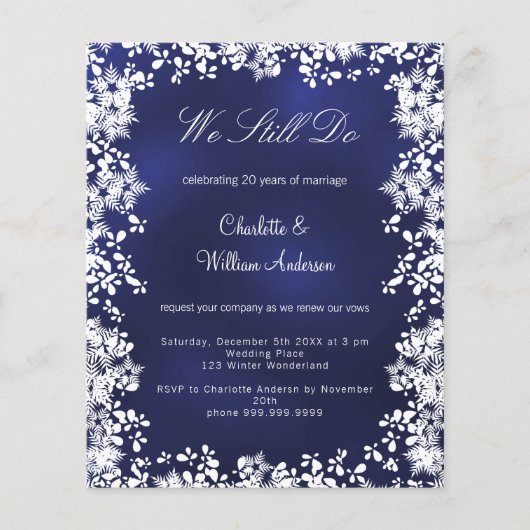 Marine blauwe sneeuwvlokken gelofte vernieuwing ui (Voorkant)