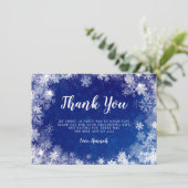 Marine Blauwe Sneeuwvlokken Winter Wonderland Swee Bedankkaart (Staand voorkant)