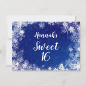 Marine Blauwe Sneeuwvlokken Winter Wonderland Swee Bedankkaart (Achterkant)