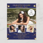 Marine blauwe sterren foto afstuderen partij uitno (Voorkant)